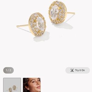 Kendra Scott Gold and Silver Crystal Earrings